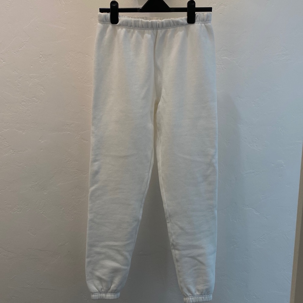 Aritzia TNA Cozy AF White Fleece Sweatpants
